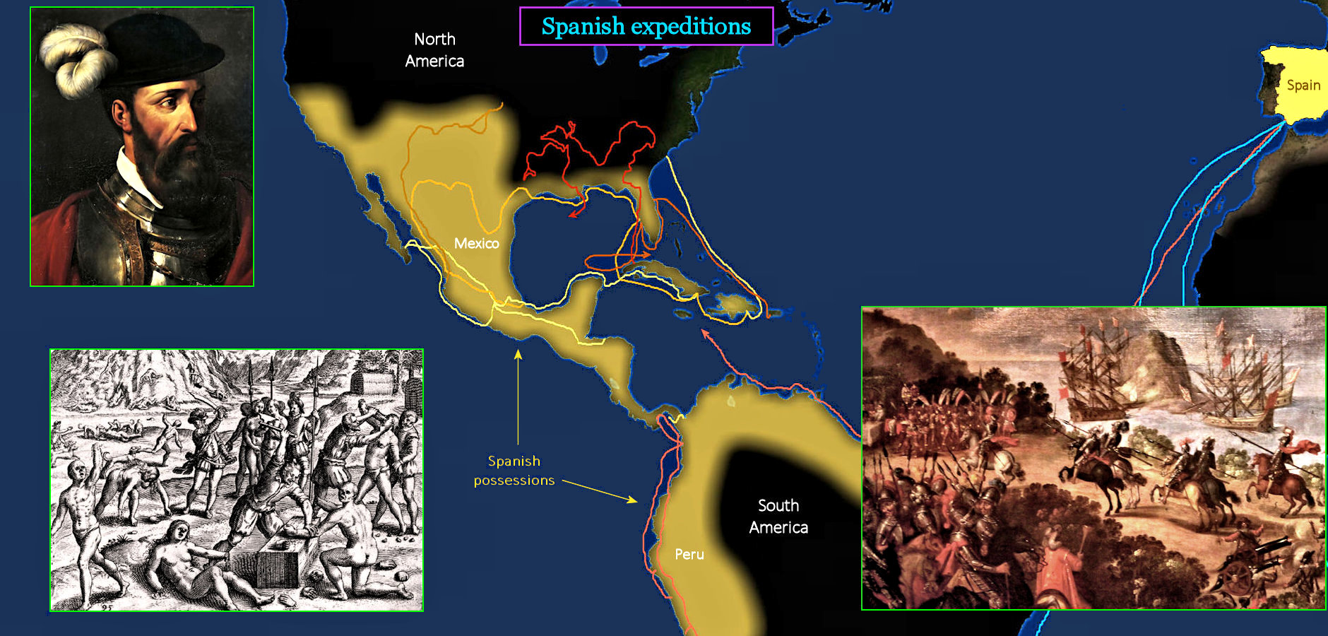 Spanish exploration, 1500s map